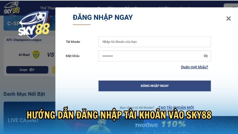 Hướng dẫn đăng nhập nhanh vào nhà cái sky88