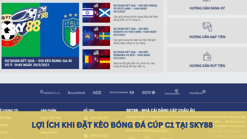 Lợi ích khi đặt kèo bóng đá cúp C1 tại sky88